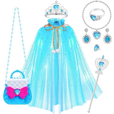 Princess Dress Up for Kid 3 4 5 6 Years Old,Toddler Girls Toys Princess Cape Set for Girls Ages 3-8 4-7,Pretend Play Fairy Dress Party Costume Gifts for Birthday,Christmas,Thanksgiving &amp; Role Play