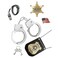 Police Badge Police Pretend Play Set for Metal Handcuffs with Key American Flag Waving Lapel Pins Whistle Halloween NYPD Police Sheriff Badge Dress Up Pretend Play Accessory Black