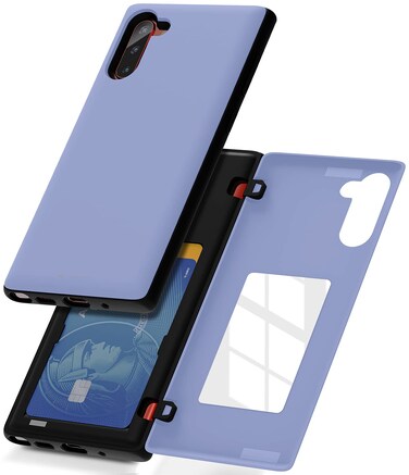 GOOSPERY Galaxy Note 10 Wallet Case with Card Holder, Protective Dual Layer Bumper Phone Case (Lilac Purple)