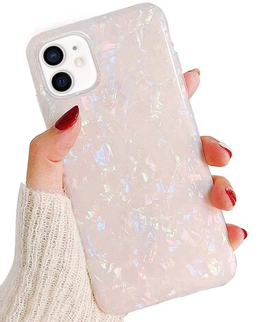 J.west for iPhone 12 Mini Case 5.4-inch, Luxury Sparkle Thinfoil Opal Clear Soft Silicone Cover Shockproof Phone Case for Girls Women iPhone 12 Mini Case(Colorful)