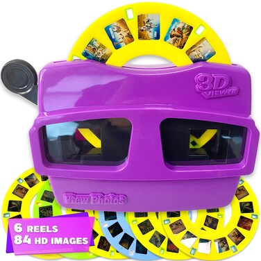 ArtCreativity 3D Viewer for Kids with 6 Reels &ndash; View Master Style Reel Viewer with 84 HD Images &ndash; Dinosaurs, Animals, Space &amp; More &ndash; Vibrant Viewfinder Toy for Kids &ndash; Fun Gift Idea