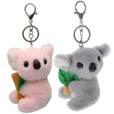 Toyvian 2pcs Plush Keychain Stuffed Koala Animal Key Chains Toy Cute Koala Key Rings Purse Hanging Keychain Toys Soft Cartoon Animal Key Ring for Backpack Handbag Boys Girls Child Kids
