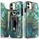 LETO for iPhone 11 Case,Leather Wallet Case with Fashion Floral Flower Designs for Girls Women,with Kickstand Card Slots Cover,Protective Phone Case for Apple iPhone 11 6.1" Green Oyster Shell