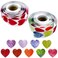 2 Rolls 1000 Pieces Heart-Shaped Decorative Stickers, DaKuan Love Decorative Sticker Heart Labels for Valentine's Day, Anniversaries, Scrapbook, Party Favor Supplies
