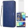 Asuwish Compatible with Samsung Galaxy S20 Plus Glaxay S20+ 5G Wallet Case Tempered Glass Screen Protector Flip Cover Card Holder Stand Cell Phone Cases for Gaxaly S20+5G S20plus 20S + S 20 20+ Blue