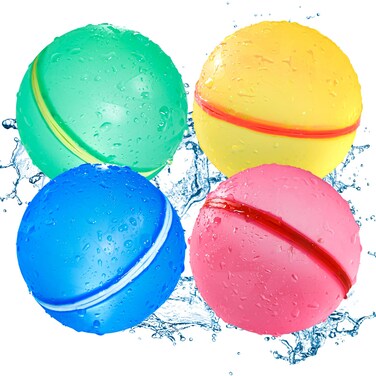 SOPPYCID Tonoviviy Reusable Magnetic Water Balloons,Refillable Water Balloons for Kids and Adults(4pcs)
