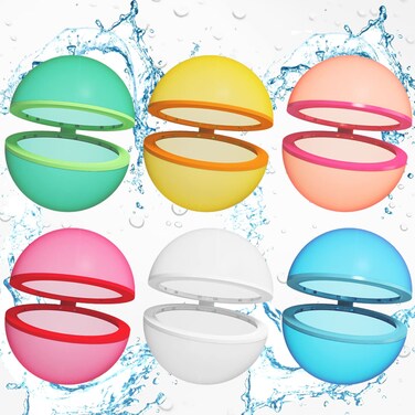 Hannly - Reusable Water Balloons - Fun Water Toy for Kids and Adults; Self-Sealing, Quick Fill, Magnetic Closure; Ideal for Outdoor Activities, Summer Games, Parties; Bath Toy Storage, Toddler Pool