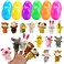 12 Pack Easter Eggs Filled with Animal Finger Puppets, Easter Basket Stuffers Surprise Easter Gifts Prefilled Mini Finger Plush Toys Hunt Party Favors for Kids