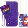 Asuwish Compatible with LG G6 Wallet Case Tempered Glass Screen Protector Card Holder Stand Kickstand Cell Accessories Leather Phone Cases for LGG6 ThinQ LG6 Thin Q G 6 Plus G6+ 6G VS988 H872 Purple