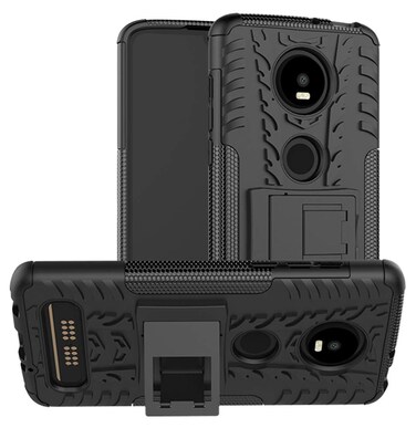 Moto Z4 Phone Case, Moto Z4 Case, Dual Layer Shockproof Slim Protective with Kickstand Hard Phone Cases Cover for Moto Z4 Play (Black)