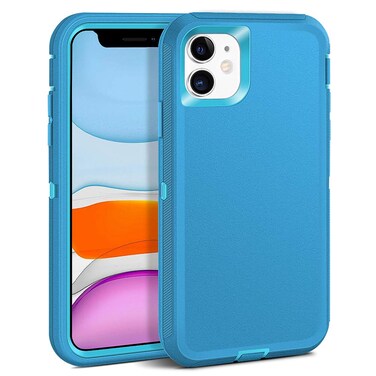 MAXCURY for iPhone 11 Case,Heavy Duty Shock Absorption Full Body Protective Phone Case Without Screen Protector Hard PC Bumper + Soft TPU Rubber Back Cover for iPhone 11 6.1 inch (Teal/Turquoise)