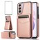 Phone Case for Samsung Galaxy S21 Plus Glaxay S21+ 5G with Tempered Glass Screen Protector Credit Card Holder Wallet Cover Stand Leather Cell Gaxaly S21+5G S21plus 21S + S 21 21+ G5 Cases Rose Gold