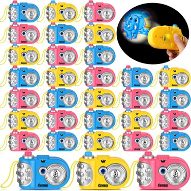 Jerify 36 Pcs Light up Camera Toy Set Bulk Plastic Toy Cameras with Animal Images in Viewfinder Pretend Play Prop Camera with Projector for Kids Gift Giving Valentine's Day Easter Birthday Party Favor