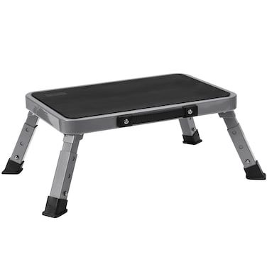 BOCOM One Step Stool, Height-Adjustable Lightweight Portable Folding Small Metal Step Ladder with Handgrip, Non-Slip Platform, Heavy Duty 330 lbs Capacity, for Home, Kitchen, Closet, RV, Adults Kids