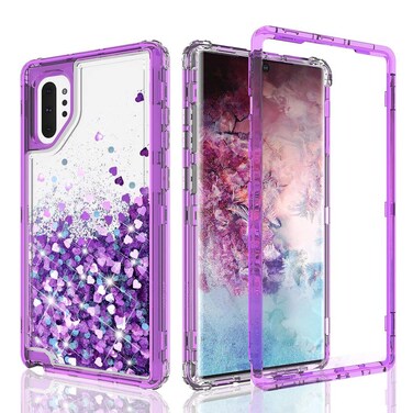 Galaxy S20 Ultra Case, Clear Glitter Bling Sparkle Liquid Heavy Duty Shockproof Protective Bling Girls Women Phone Case for Samsung Galaxy S20 Ultra 5G - Purple