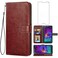 Asuwish Compatible with Samsung Galaxy Note 4 Wallet Case Tempered Glass Screen Protector and Leather Flip Cover Card Holder Phone Cases for Glaxay Note4 Gaxaly N910A Not Notes Four Women Men Brown