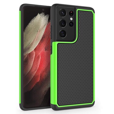 SYONER Shockproof Phone Case Cover for Samsung Galaxy S21 Ultra 5G (6.8", 2021) [Green]