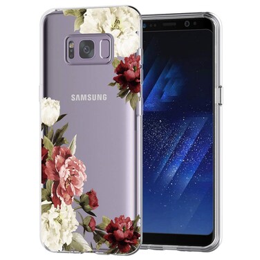 Zoeirc Case for Galaxy S8 Case, for Samsung S8 Case Clear Case for Girls Women, Soft TPU Shockproof Protective Transparent Phone Case Cover for Samsung Galaxy S8(Blossom Flower)
