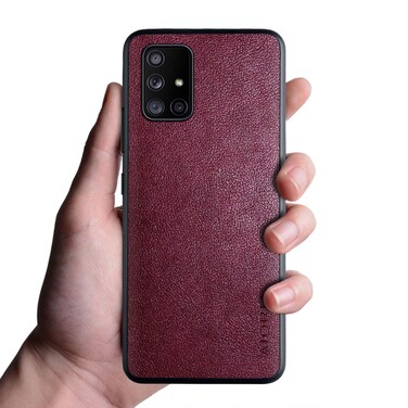 AIORIA for Samsung Galaxy A71 Case 4G (Not Fit A71 5G), 6.7 inch Premium PU Leather Phone Cover Retro Design Full Protective Case for Samsung Galaxy A71 4G (Dark Red)