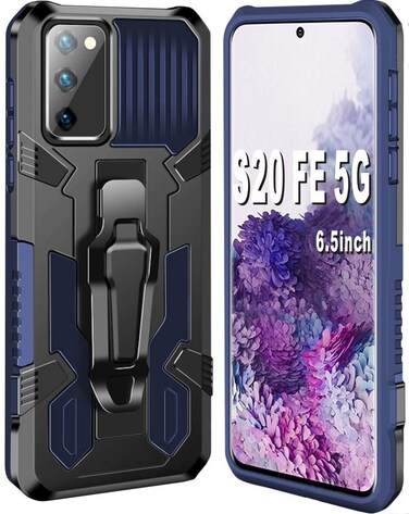 Folmeikat Samsung Galaxy S20 FE/S20 FE 5G /S20 Lite 2020 Case, Military Grade Protective with Belt Clip and Kickstand Protective Galaxy S20 FE 2022 Phone Case 6.5" (Blue)