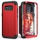 IDweel for Galaxy S8 Case, for Galaxy S8 Case Rose Gold for Women Girls, 3 in 1 Shockproof Slim Hybrid Heavy Duty Protection Hard PC Cover Soft Silicone Rugged Bumper Full Body Case (Red)