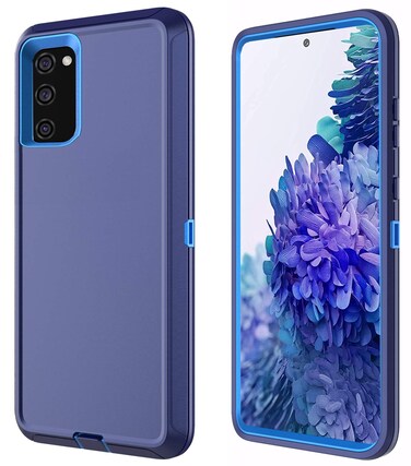 Annymall Case for Samsung Galaxy S20 FE 5G, Protective Bumper Case with Screen Protector, Heavy Duty Protection Rugged Shockproof Protective Phone Cover for Galaxy S20 FE (Navy/Blue)
