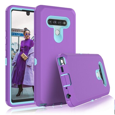 Tiflook for LG Stylo 6 Case, LG Stylo 6 Phone Case, Heavy Duty Shockproof Armor Rugged Rubber Bumper Hard Plastic Cover Dual Layer Hybrid Protective Case for LG Stylo 6 6.8",Mint-Purple