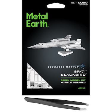Metal Earth SR-71 Blackbird 3D Metal Model Kit Bundle with Tweezers Fascinations