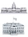 Metal Earth 3D Laser Cut Models - U.S. Capitol Building AND White House = SET OF 2