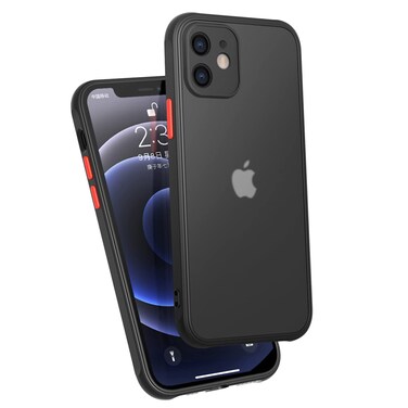 ZEZHOU for iPhone 12 Phone Case - Shockproof for iPhone 12 Case, Full Covered Camera Military Grade Drop Protection, Protective Hard Back Slim Translucent Case for iPhone 12 6.1'', Frosted Black