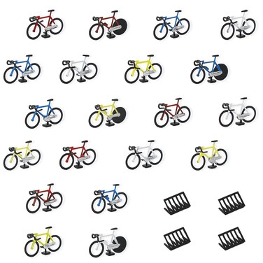 Evemodel C8702 HO Scale 20pcs Bikes and 4pcs Parking Racks1:87 Bicycles Model Trains Layout
