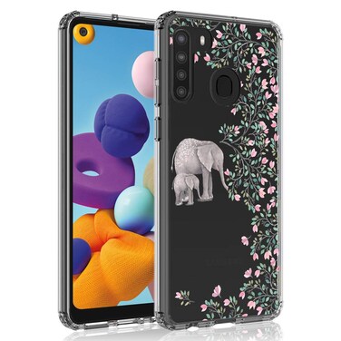 SYONER Clear Phone Case Cover for Samsung Galaxy A21 (6.4", 2020) [Elephant]