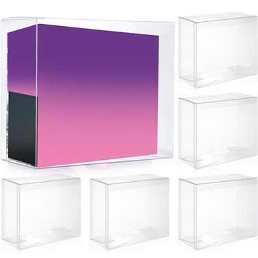 Yexiya 6 Pack Elite Trainer Box Protector Case 0.50mm Thick Clear Display Box Display Booster Box Case Protector for Etb Box Convenient Storage Solution for Collectors Gifts Cards Protector