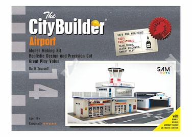 The CityBuilder Airport &amp; Hanger Cardboard Model Making Kit - O Scale Model Railroad Building