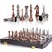 Retro Metal Chess Set for Adults and Kids &ndash; Marbling Chess Board with Chess Pieces &ndash; Travel Chess Set with Metal Pieces &ndash; Folding Chessboard &ndash; Ideal for Beginners and Professional Players