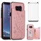 Phone Case for Samsung Galaxy S8 with Tempered Glass Screen Protector and Card Holder Wallet Cover Stand Flip Leather Slim Soft TPU Cell Accessories Glaxay S 8 8S Edge SM-G950U Cases Women Rose Gold