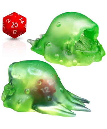 Slime Monster Gelatinous Cube Dice Jail   Squishy &amp; See-Through   + Free Die   Prison Cage for Dungeon Parties   Miniature Accessories DND Gifts   Dungeon Masters, DMS &amp; TTRPG Players Gaming