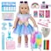 XFEYUE 32 pcs American Doll Clothes and Accessories 18 Inch Doll Luggage and School Play Set - Suitcase, School Sets, Camera, Handbag, Sungalsses, Fit 18 inch Doll