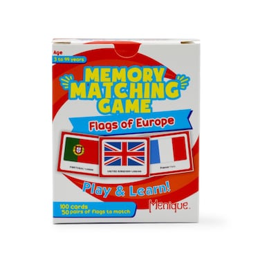 Menique, Flags of Europe, Memory Matching Game.