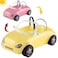 BETTINA Color Changing Doll Car for 11.5'' Fashion Dolls, 2-Seater Convertible with Seatbelts and Rolling Wheels, Color Change Under Sunshine, Toy Vehicle Gift for Girls Kids Ages 3 4 5 6+ to 12