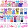 27 PCS for Mini 6 Inch Doll Clothes and Accessories Include 4 Tops, 4 Pants, 4 Dresses, 2 Shoes, 2 Pink Sunglasses 1 Skate and 14 Life Accessories for 5.3 Inch - 6 Inch Dolls