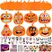Natonhi 430Pcs Halloween Crafts Kit, Halloween Activitie Foam Pumpkin with Pumpkin Face Stickers for Kids DIY Art and Craft Set Halloween Decoration Party Favors Supplies