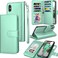 Tekcoo for iPhone Xs Max Wallet Case/iPhone Xs Max Flip Cover, 6.5" Luxury Cash ID Credit Card Slots Holder Purse Carrying PU Leather [Detachable Magnetic Hard Case] &amp; Kickstand - Turquoise
