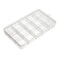 uxcell Component Storage Box - Plastic Fixed 15 Grids Electronic Component Containers Tool Boxes Clear White 170x100x23mm