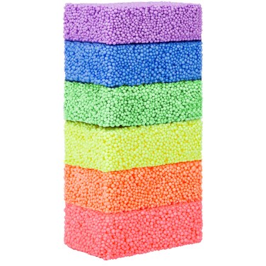 MiKoom Floam 6 PCS Foam Clay Fun Foam for Toddlers Update Bright Colors Giant Foam Beads Play Kit for Kids, Classroom Educational Activity Toys Arts Crafts for Boys Girls