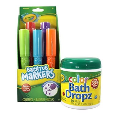 Crayola Bathtub Markers and Crayola Color Bath Drops, 60 tablets - Bring Creative Fun to Bath Time - Non-toxic Bath Markers &amp; Color Changing Bath Fizzies