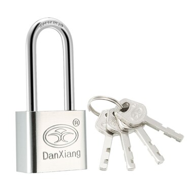 uxcell&reg; Stainless Steel Padlock, 30mm Body Wide Chrome Finish Harden Long Shackle, Keyed Different