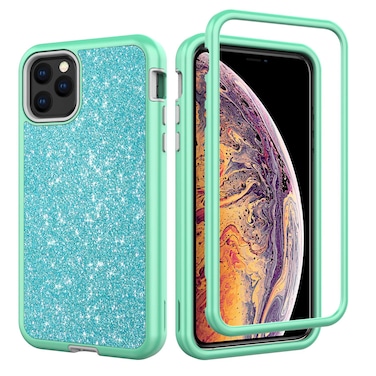 Women Case for iPhone 11 Pro Max Case, Solomo Luxury Women Bling Glitter Heavy Duty Hybrid Sturdy Armor Defender High Impact Shockproof Protective Cover Girls Case for iPhone 11 Pro Max 6.5'' (Teal)