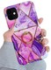 Qokey Compatible with iPhone 11 Case,Marble Case Cute Fashion Design for Men Women Girls with 360 Degree Rotating Ring Kickstand Soft TPU Shockproof Cover Designed for iPhone 11 6.1 Inch Purple