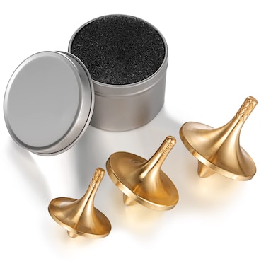 3 Pcs Metal Fidget Spinners for Adults Brass Spinner Top Precision Gyroscope Desk Fidget Toy for Teens Kill Time, Rotate Long Time Over 5 Minutes, 3 Sizes, S, M, L